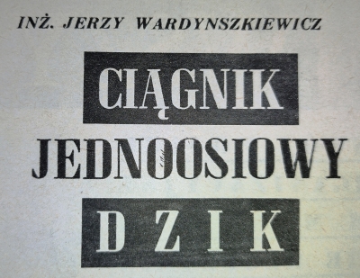 Ciągnik jednoosiowy Dzik