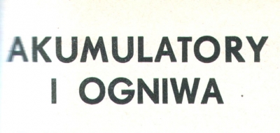 Akumulatory i ogniwa